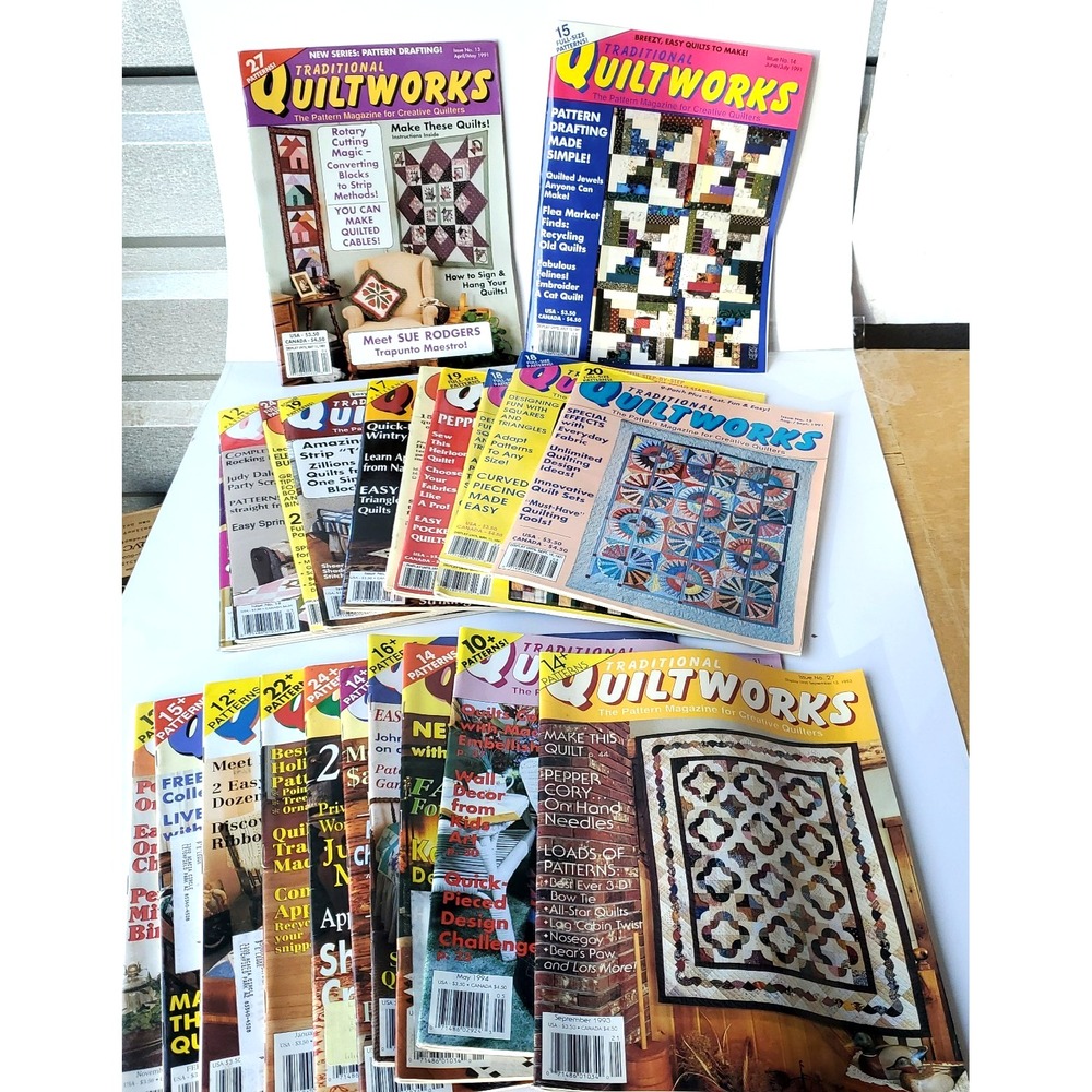 Vintage Quiltworks Magazine Lot of 22 Patterns Hobby 1990's Quilting Projects